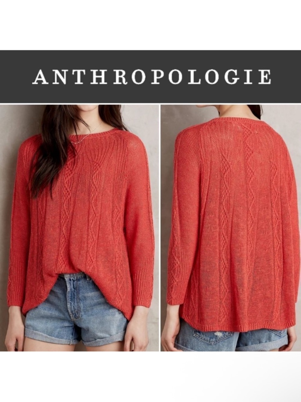 Anthropologie ROSIE NEIRA Solana Knit Pullover Linen Sweater S